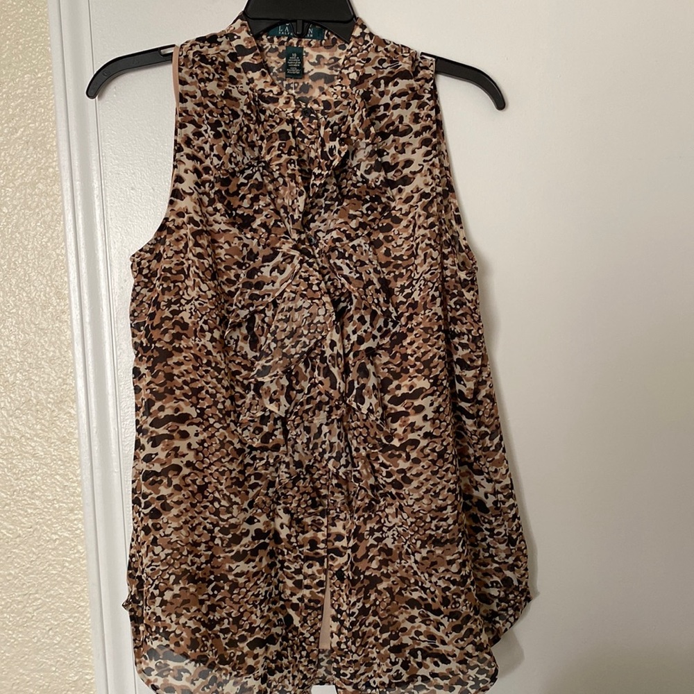 Lauren sheer top with tank shell